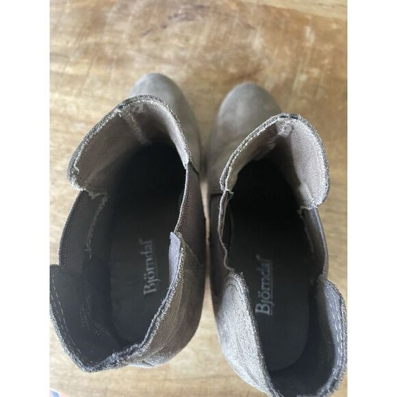 Bjorndal Andrews Tan Genuine Suede Women’s Ankle Boots Taupe Hells Size 6.5 - Picture 9 of 9